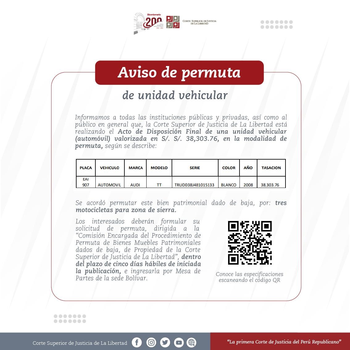 Aviso de Permuta